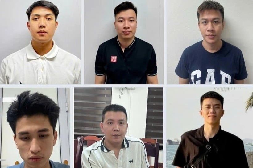 Các đối tượng trong đường dây. Ảnh: Báo Dân trí.