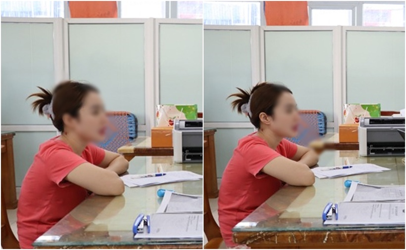 Cán bộ Cơ quan CSĐT lấy lời khai đối tượng N.T.H. (Ảnh: Công an)