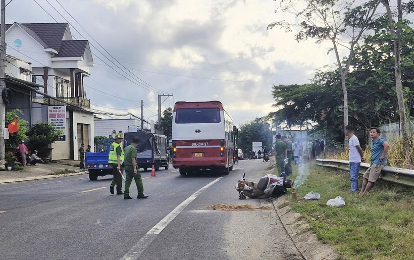 Hiện trường vụ tai nạn. Ảnh: Báo Lâm Đồng.