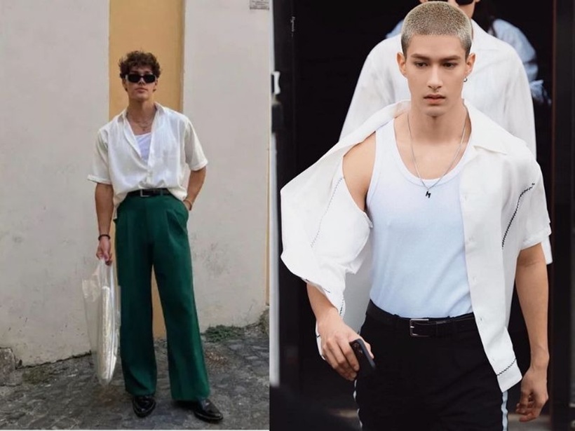 Phối áo ba lỗ với nhiều phụ kiện.