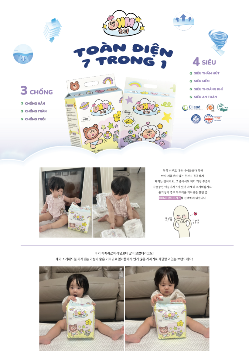 Bỉm OHMI với xu hướng toàn diện mới được sự đón nhận tích cực từ các mẹ bỉm tại Hàn Quốc