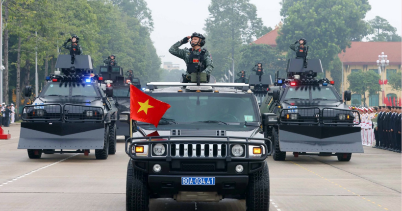 Lễ xuất quân đảm bảo an ninh, trật tự lễ kỷ niệm, diễu binh, diễu hành 80 năm Quốc khánh 2/9 (Ảnh: Bộ Công an).