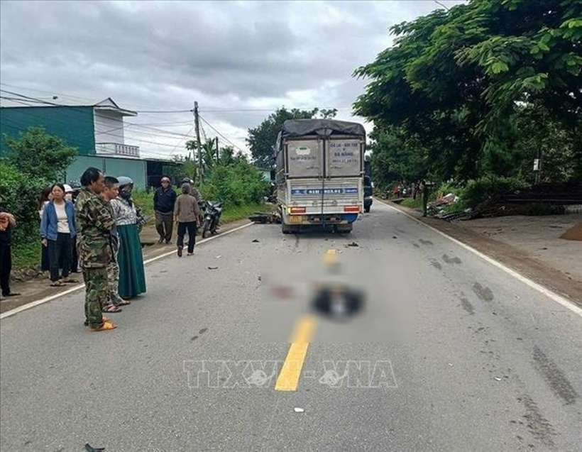 Hiện trường vụ tai nạn. Ảnh: TTXVN.