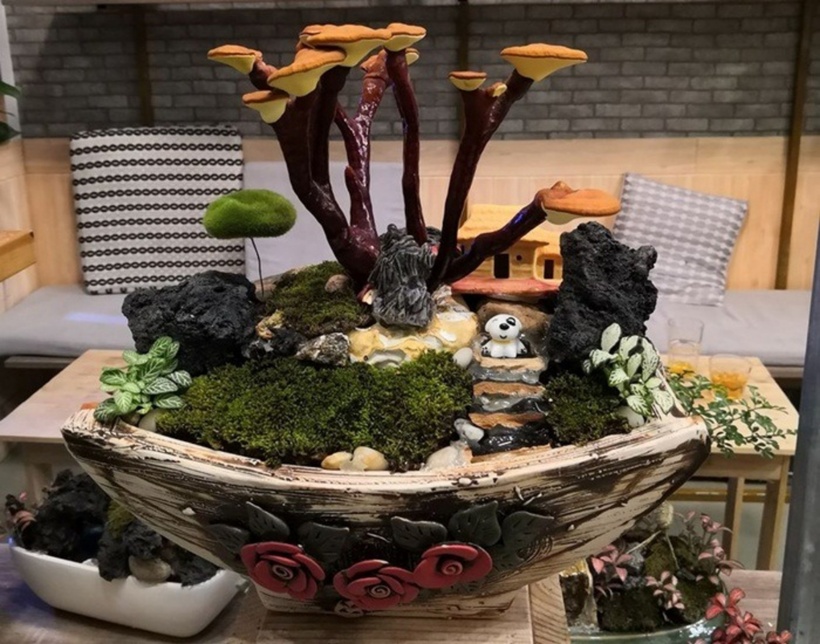Để có một chậu nấm linh chi bonsai đẹp, người thợ phải tốn nhiều tháng chăm sóc. Sau khi cấy phôi, họ tạo điều kiện để nấm phát triển và dùng ánh sáng để định hình dáng cây theo ý muốn, thay vì uốn thân như cây cảnh thông thường.