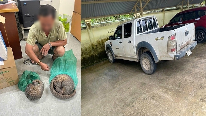 L.A.T. cùng tang vật bị thu giữ. Ảnh: Pháp luật Việt Nam