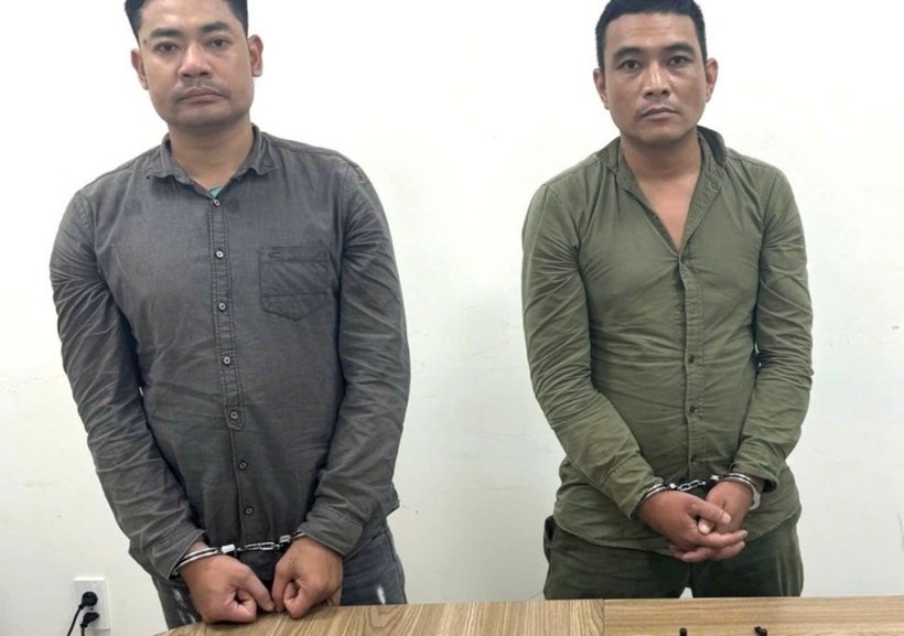 Các đối tượng Nguyễn Thành Như và Hoàng Đức Vượng. Ảnh: Công An Nhân Dân