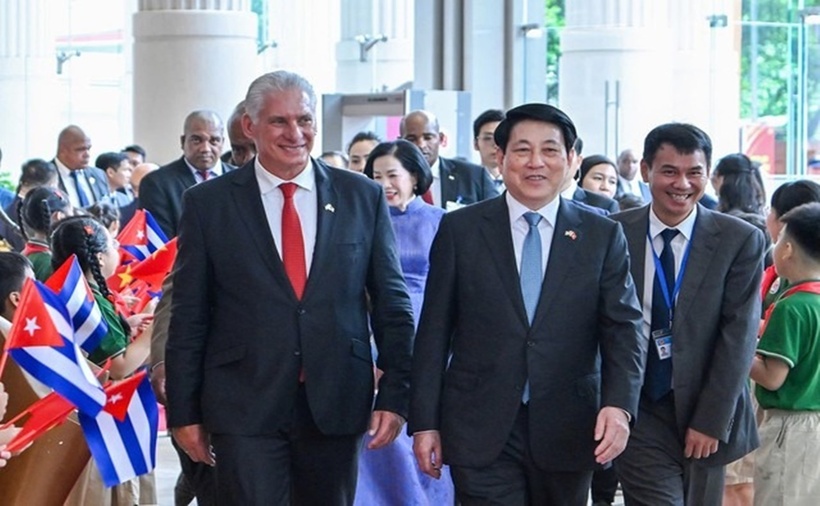 Chủ tịch nước Lương Cường và Bí thư thứ nhất, Chủ tịch Cuba Miguel Díaz-Canel Bermúdez.