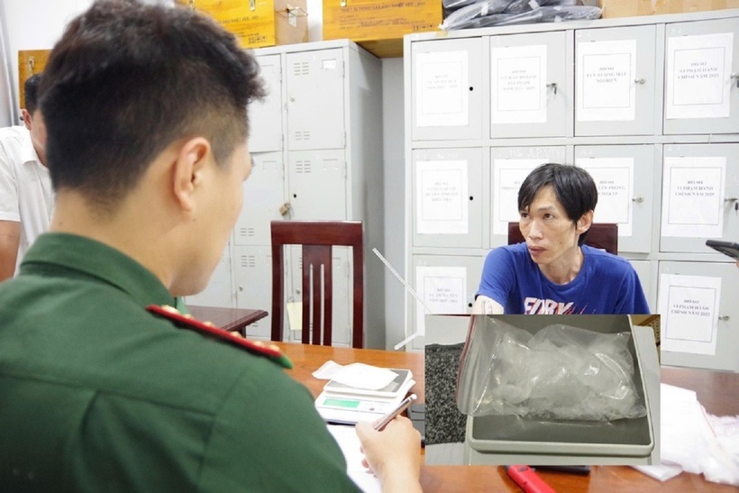 Đối tượng tàng trữ ma túy đá bị Bộ đội Biên phòng TP.HCM bắt quả tang. Ảnh: Dân Trí