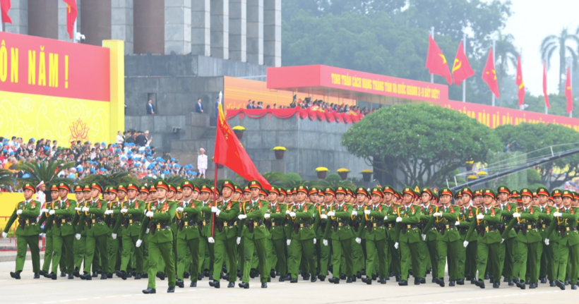Các khối của lực lượng CAND đã hoàn thành xuất sắc nhiệm vụ diễu binh, diễu hành.