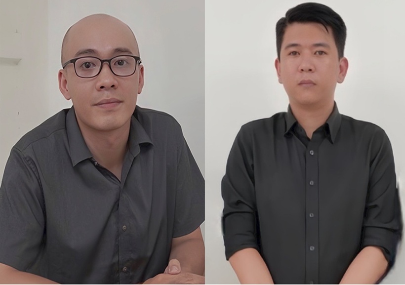 Hai đối tượng Nguyễn Minh Khải và Dương Tấn Long (phải). (Ảnh: Cơ quan công an)