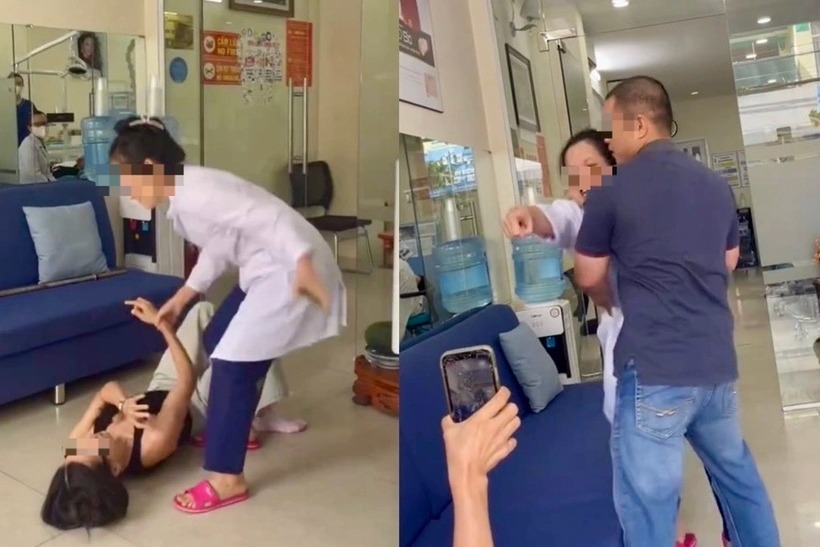 Cô gái tố bị chủ cơ sở nha khoa hành hung ở phường Hạnh Thông. Ảnh: Dân trí