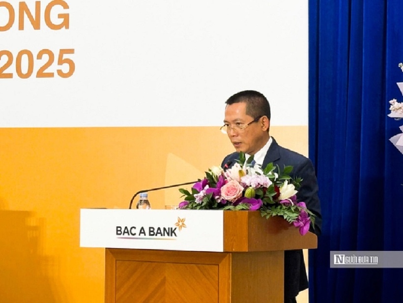 Ông Nguyễn Trung Dũng – Phó Tổng Giám đốc Bac A Bank phát biểu tại ĐHĐCĐ.