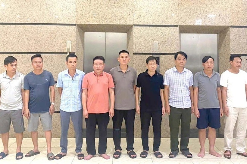 Các bị can trong vụ án liên quan đến Mạnh "Gỗ" (Ảnh: Công an tỉnh Thanh Hóa).