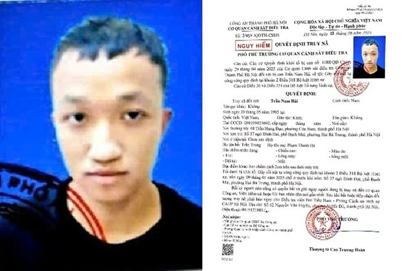 Quyết định đối tượng truy nã Trần Nam Hải