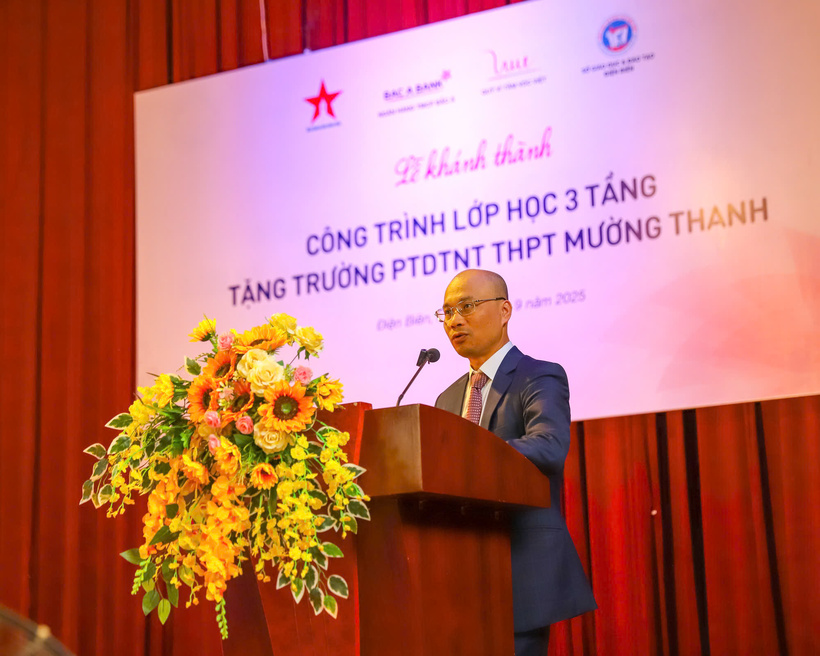 Ông Chu Nguyên Bình, Phó tổng giám đốc Ngân hàng Thương mại Cổ phần Bắc Á phát biểu tại buổi lễ.