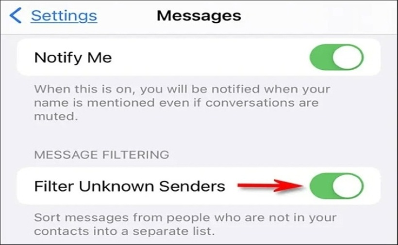 Cách ẩn tin nhắn spam từ người lạ trên iPhone - 1
