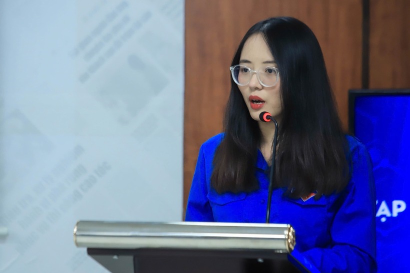 Chị Ninh Hồng Vui - Bí thư Đoàn Thanh niên Cơ quan Trung ương Hội Luật gia Việt Nam.
