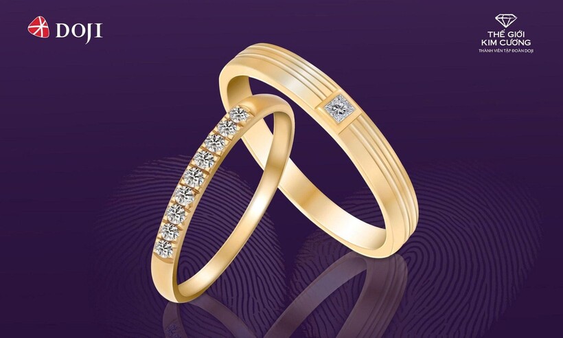 Nhẫn cưới Salsa từ DOJI mang thông điệp sự đồng điệu giữa hai tâm hồn.