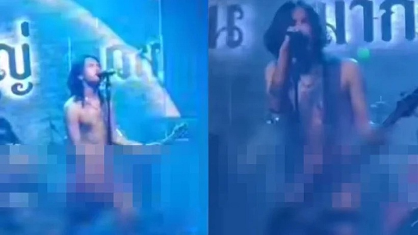 Nattawut vừa chơi guitar vừa hát ca khúc By the Way của nhóm nhạc Mỹ Red Hot Chili Peppers