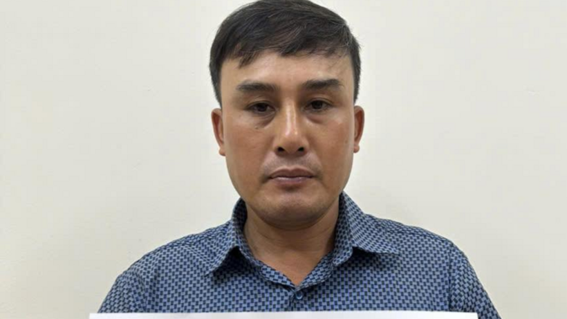 Nguyễn Trường Giang tại cơ quan công an. (Ảnh: Công an tỉnh Phú Thọ)