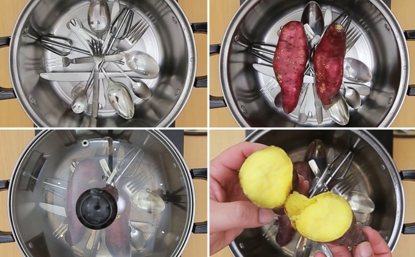 Sử dụng thìa inox để luộc.