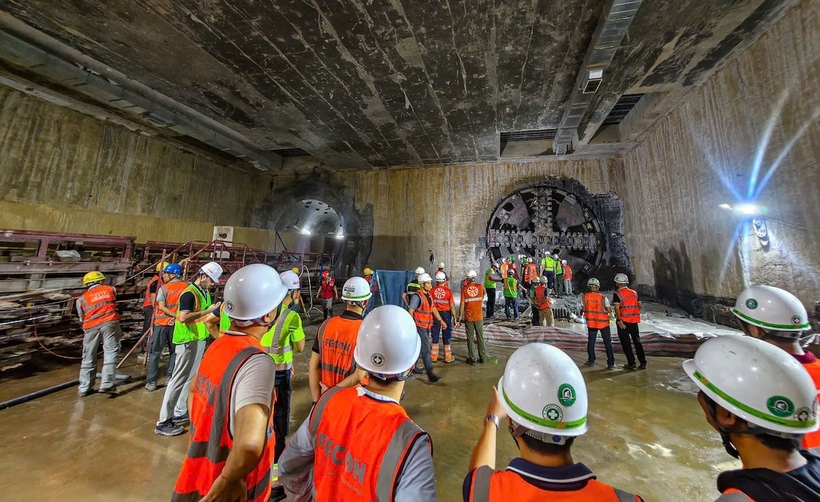 Sự kiện ghi dấu một cột mốc kỹ thuật đặc biệt quan trọng trong quá trình thi công đoạn hầm, tuyến đường sắt đô thị 3.1