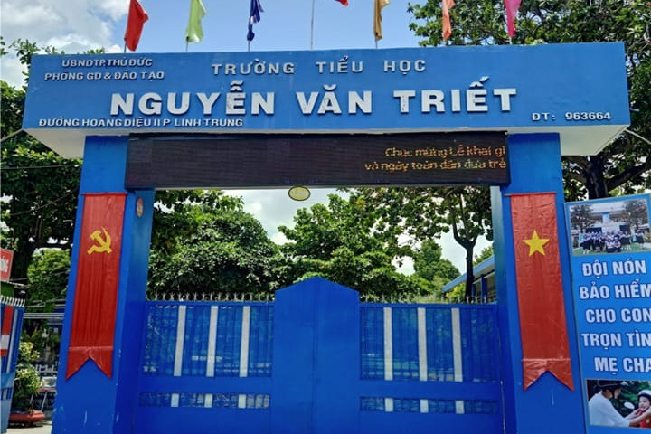 Trường tiểu học Nguyễn Văn Triết nơi xảy ra sự việc. Ảnh: Dân Trí.