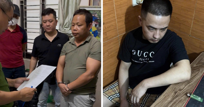 Đối tượng Đằng Văn Sơn và Đinh Hồng Sơn. (Ảnh: Công an tỉnh Phú Thọ)