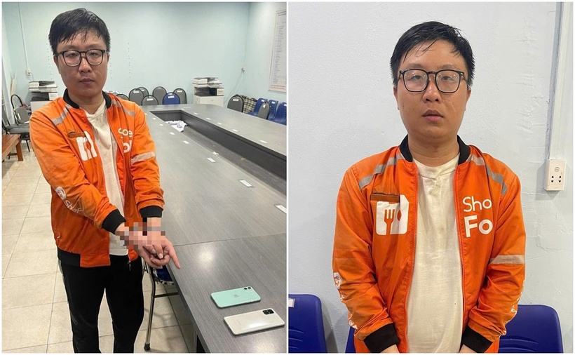 Nghi phạm Bình Thương tại cơ quan công an. (Ảnh: Cơ quan công an)