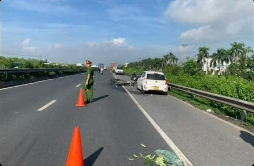Hiện trường vụ tai nạn giao thông. Ảnh: Báo Lao động.