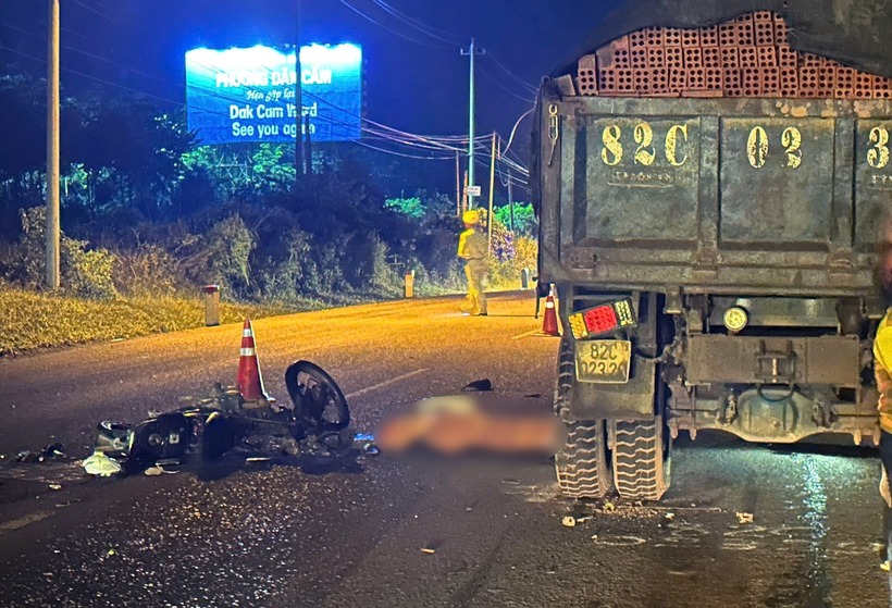Hiện trường vụ tai nạn giao thông. Ảnh: Báo Quảng Ngãi.