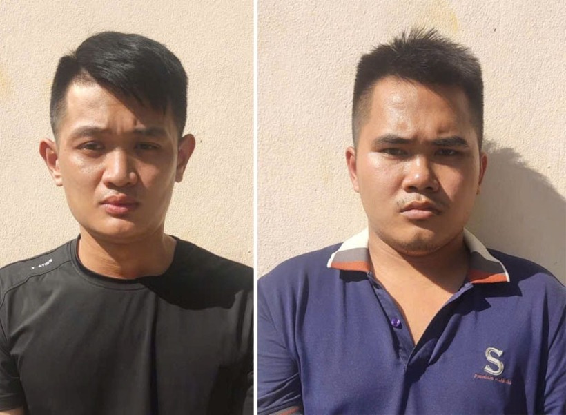 Hai đối tượng là Đặng Xuân Trường và Nguyễn Văn Khiêm. Ảnh: Công an Thanh Hóa.
