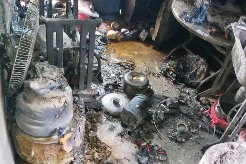 Nhiều tài sản trong tiệm spa bị thiêu rụi. (Ảnh: Cơ quan công an)