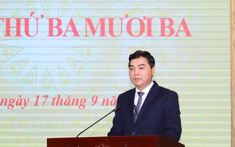 Ông Nguyễn Hoài Anh, Chủ tịch UBND tỉnh Thanh Hóa nhiệm kỳ 2021-2025 phát biểu nhận nhiệm vụ.