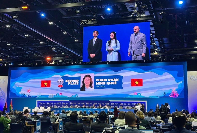 Nữ sinh Việt Nam giành giải Nhì cuộc thi viết thư UPU quốc tế. Ảnh: VGP