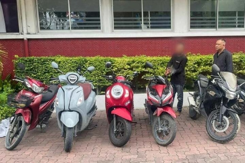 Trộm xe máy để có tiền cho vợ tiêu xài. Ảnh: The Thaiger