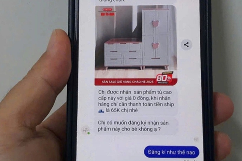 Người phụ nữ ở tỉnh Gia Lai mất 554 triệu đồng do mua tủ giảm giá 0 đồng qua mạng (Ảnh: Chụp lại màn hình/Dân Trí)