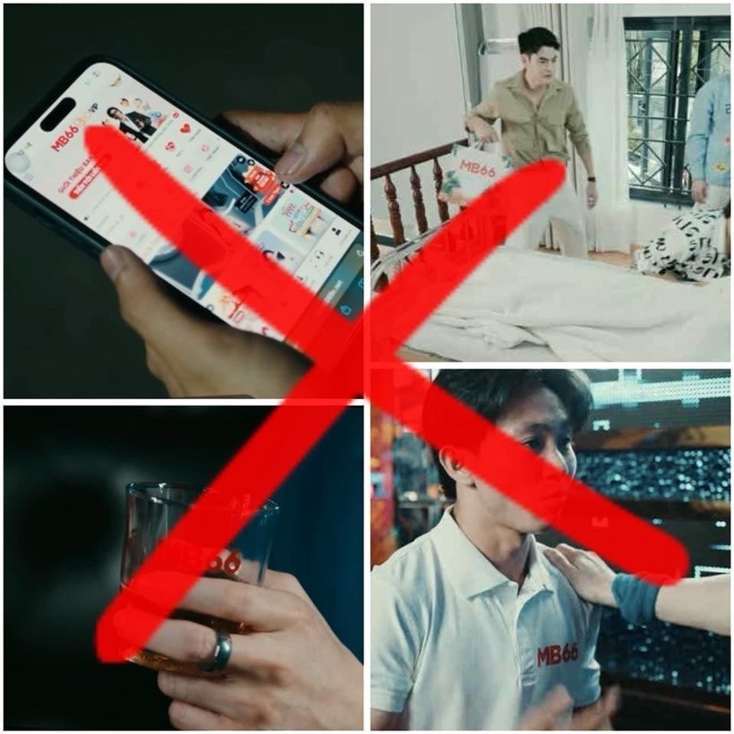 Hình ảnh quảng cáo web cá độ lộ liễu, dày đặc trong MV. Ảnh: Chụp màn hình