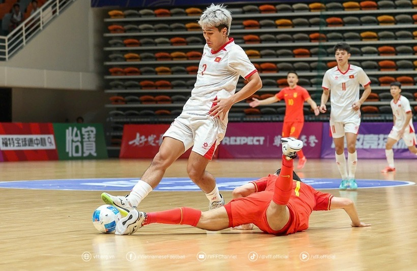 Tuyển futsal Việt Nam giành chiến thắng đậm trước tuyển Trung Quốc. Ảnh: VFF.