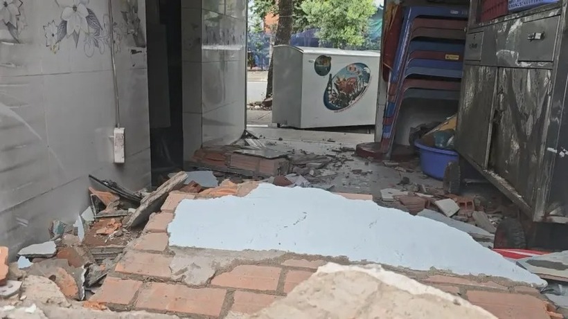 May mắn vụ việc không có thiệt hại về người. (Ảnh: Pháp luật TP.HCM)