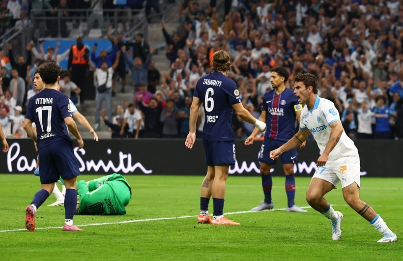 Kết quả bóng đá hôm nay ngày 23/9: PSG thất bại 0-1 trước Marseille. Ảnh: Reuters.