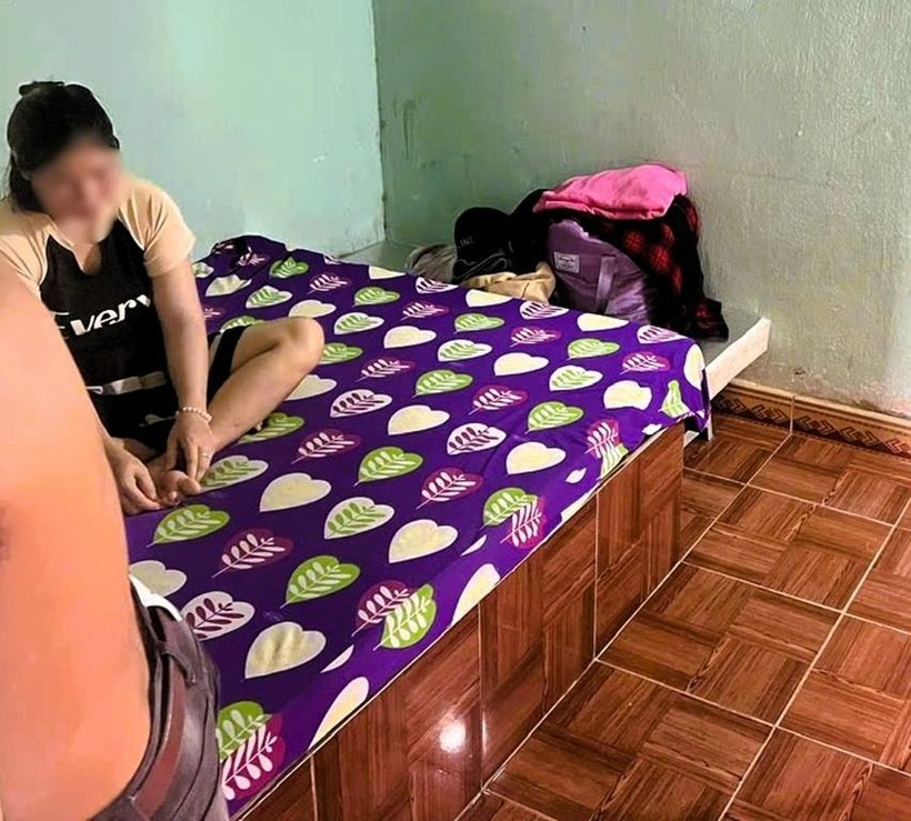 Phòng trọ nơi xảy ra hành vi "mua bán dâm". Ảnh: Công an Đồng Nai