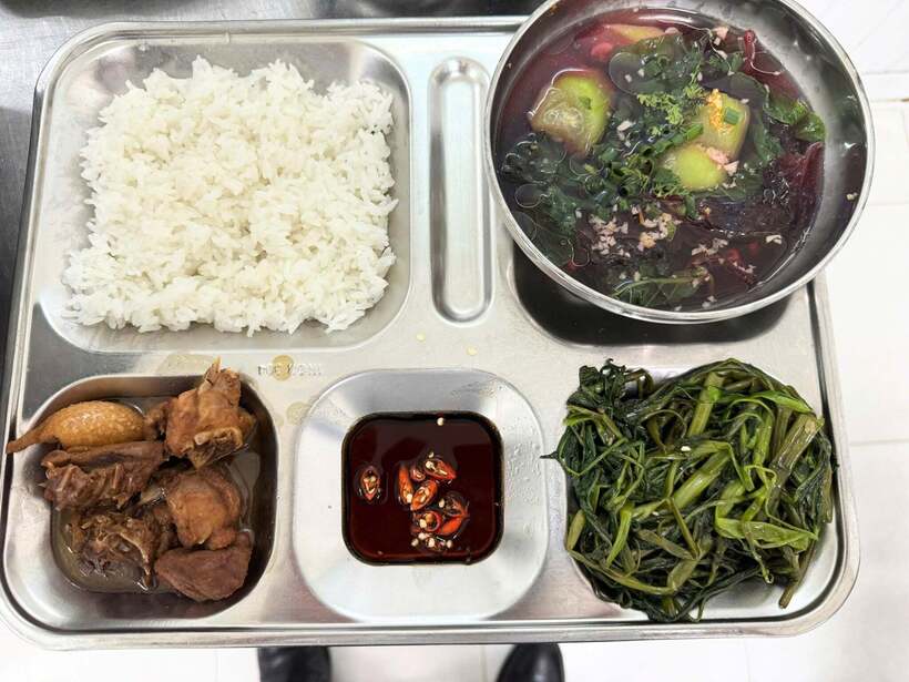 Thực đơn bữa trưa dinh dưỡng nấu theo Phần mềm Dự án.