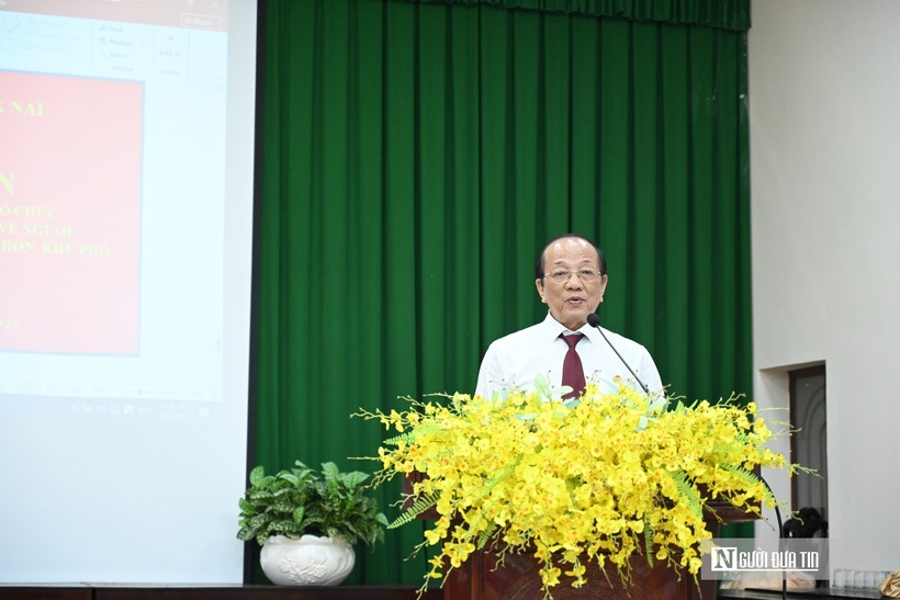 Luật gia Phan Văn Châu, Chủ tịch Hội Luật gia tỉnh Đồng Nai phát biểu tại Hội nghị.