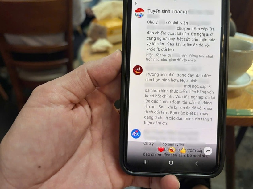 Không dụ dỗ được L. bán dâm, nghi phạm H. liền đăng tải nội dung vu khống nạn nhân nhiều hội nhóm của nhà trường. Ảnh: Thanh Niên