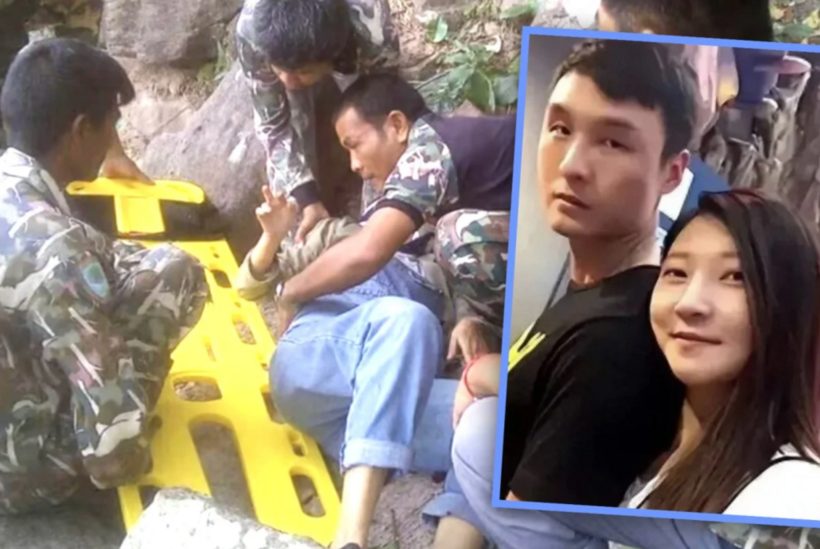 Noãn Noãn may mắn thoát chết sau khi bị chồng đẩy xuống vách núi, nhưng sảy thai và chịu nhiều tổn thương. Ảnh: Sina