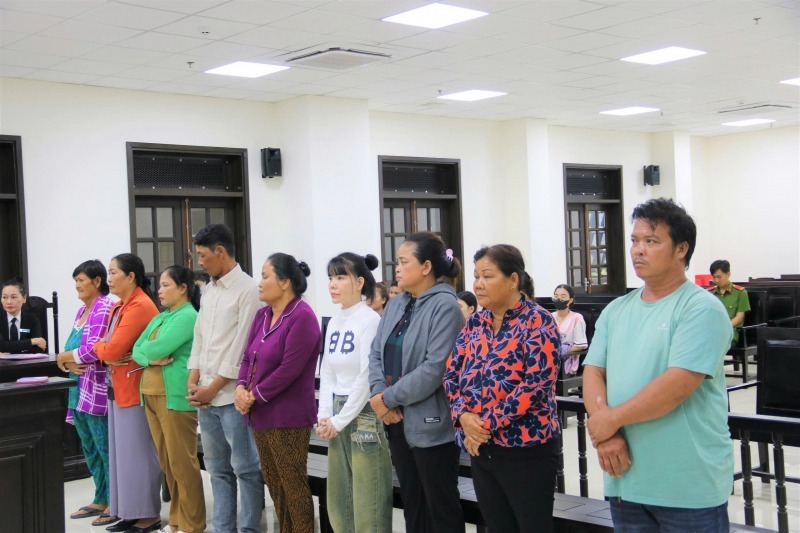 Các bị cáo tại phiên tòa. Ảnh: Báo Công an Nhân dân.