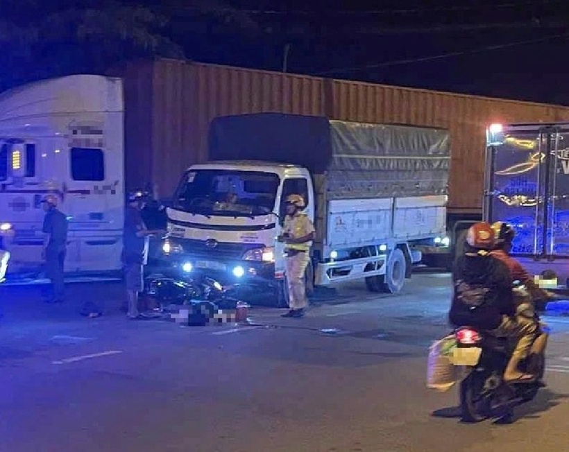 Hiện trường vụ tai nạn. Ảnh: Báo Thanh niên.