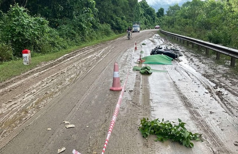 Hiện trường vụ tai nạn. Ảnh: Báo Xây dựng.