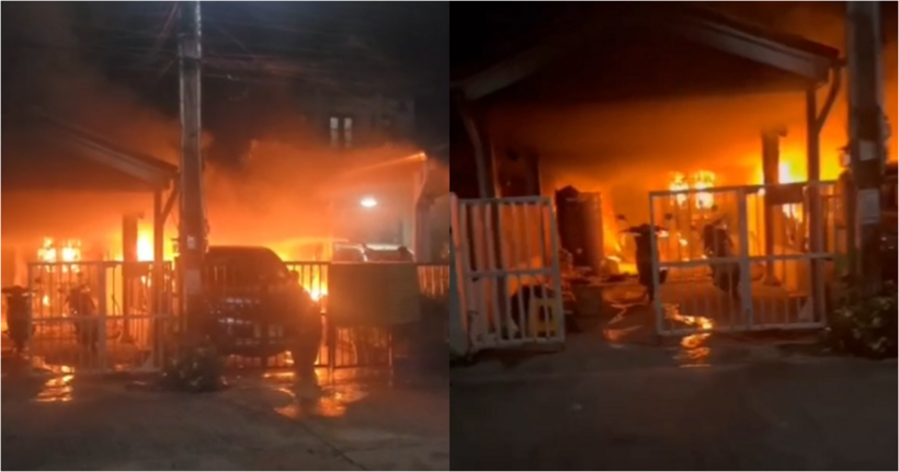 Ngọn lửa bùng lên dữ dội ở hiện trường. Ảnh: The Thaiger